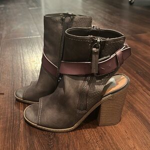 Open toe booties